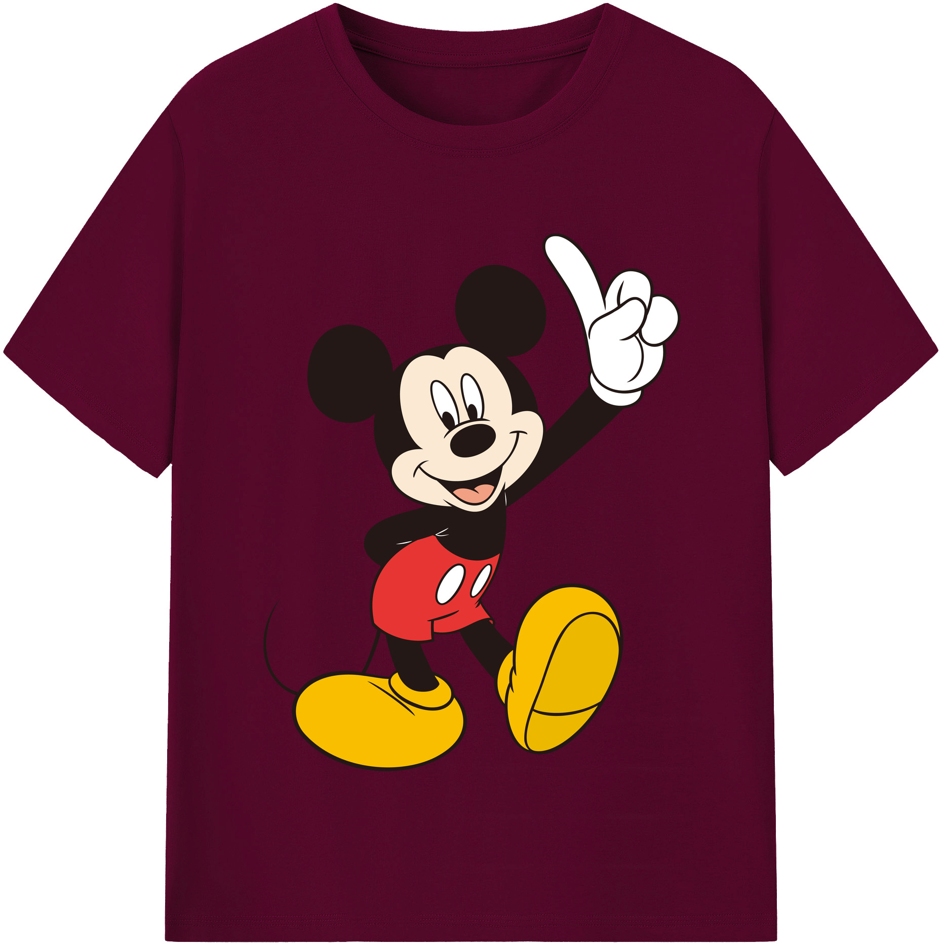 （画像用） ミッキーマウス Mickey Mouse レディースカジュアルプリントTシャツ（綿100％）